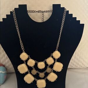 Elegant Gold Necklace with Cream Accents